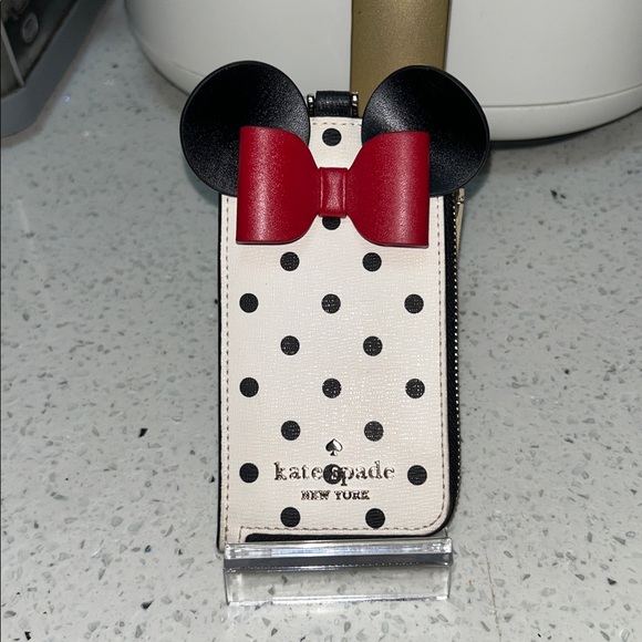 kate spade Other - Kate Spade Polka Dot Minnie Mouse Wallet - Black, White, Red